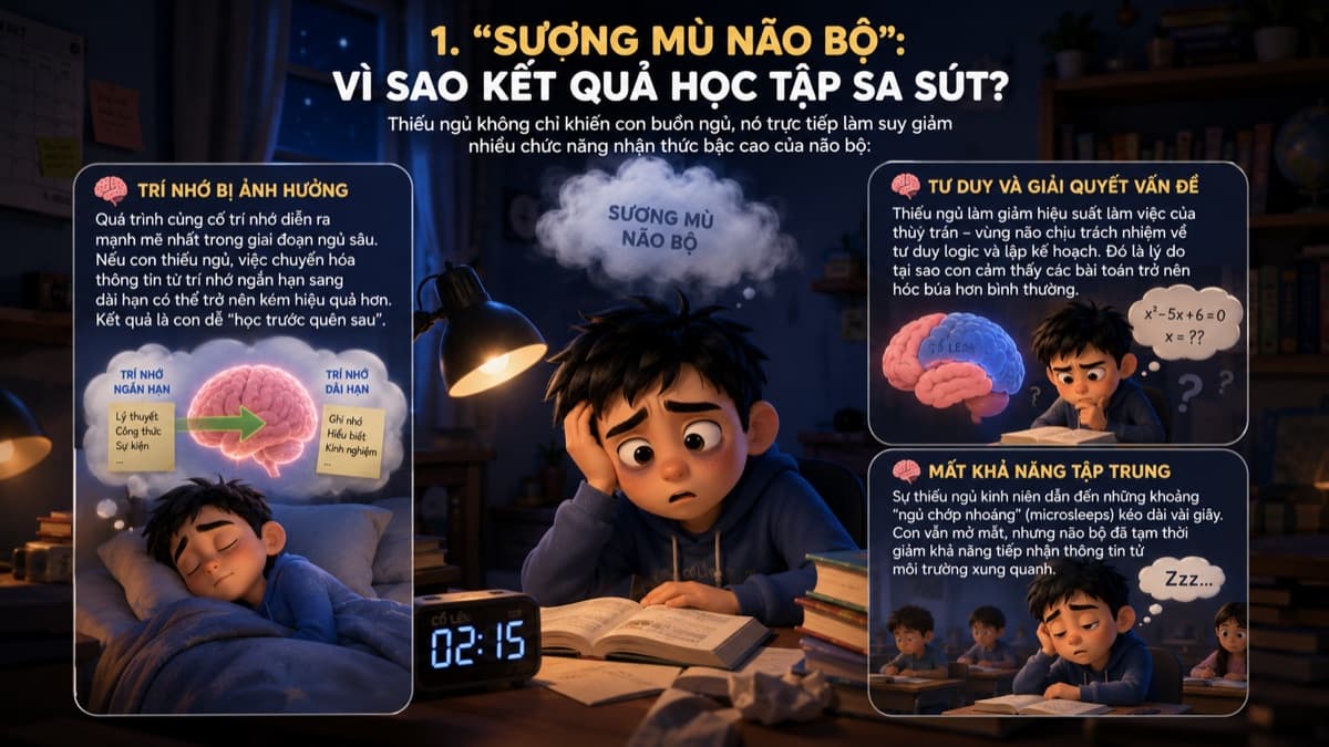 Khi Con "Cạn Pin": Tác Hại Của Thiếu Ngủ Đến Học Tập Và Sức Khỏe Tâm Thần